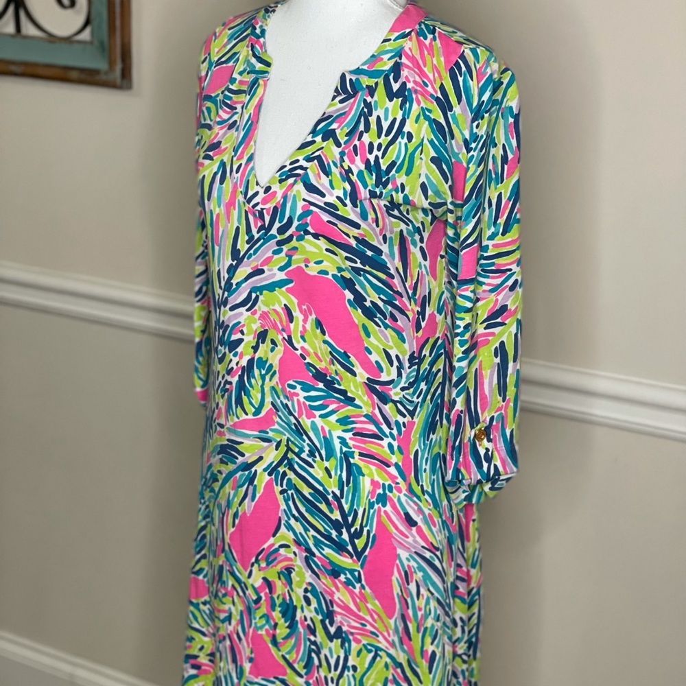 Lilly Pulitzer Rossmore Split Neck Dress Indigo
